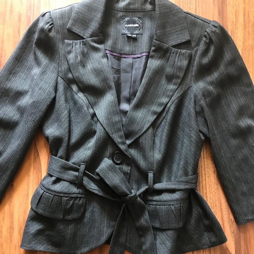 Pinstripe cropped jacket